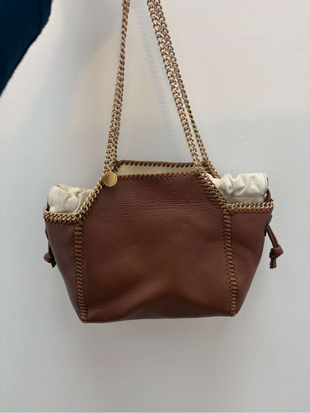 Stella McCartney Brown Tote with Gold Chain Straps